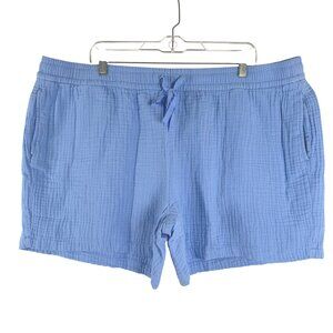 Eddie Bauer Carry On Shorts Womens 2XL Blue‎ Gauze Cotton NWT SS-2014